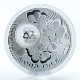 Niue 1 Dollar Coins For Luck Four - Leaf Clover Luck Silver Proof Coin 2010