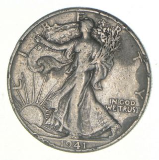 Xf,  1941 - D Walking Liberty 90 Silver Us Half Dollar - Coin 330