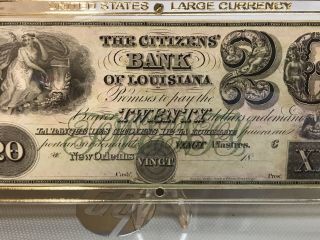 Citizens Bank Of Louisiana $20 Note,  Appears CU,  Problem - 3