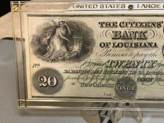 Citizens Bank Of Louisiana $20 Note,  Appears CU,  Problem - 4