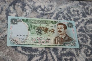 25 Dinars Iraq Iraqi Currency Money Note Saddam Hussein Unc Banknote Bill Cash