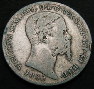 SARDINIA (Italian State) 2 Lire 1850 P - Silver - Vittorio Emanuele II.  - 2431 2
