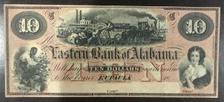 Eufaula,  Al - The Eastern Bank Of Alabama $10 Remainder