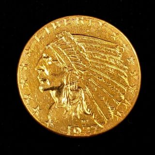 1927 Us American Indian Head Quarter Gold Eagle $2.  5 Collector Coin 1ihqe2749