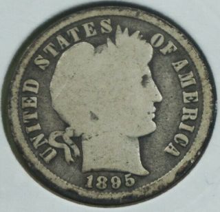 1895 S Barber Silver Dime.  10c Coin 97