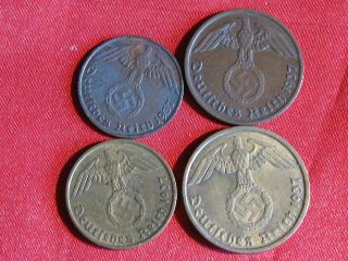 4german Nazi Coins Year Set 1937