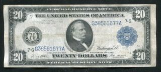 Fr.  991a 1914 $20 Twenty Dollars Frn Federal Reserve Note Chicago,  Il Very Fine