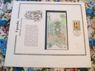 Uganda 1982 5 Shillings P 15 Unc With Un Fdi Flag Stamp Prefix A/30