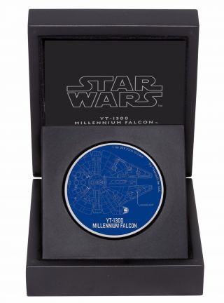 2017 Star Wars Ships: Yt - 1300 Millennium Falcon - 1 Oz.  Silver Coin - 1st Coin