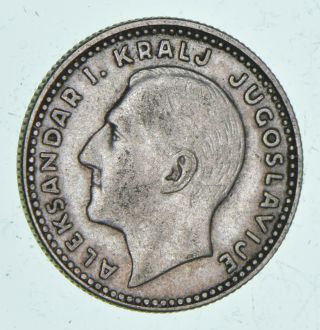 Roughly Size Of Quarter - 1931 Yugoslavia 10 Dinara - World Silver Coin 922