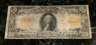 1922 Large Circulated Twenty Dollar $20 Gold Certificate