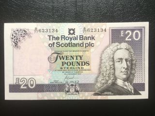 The Royal Bank Of Scotland 2007 £20 Twenty Pounds Banknote Unc S/n B77 623134