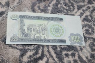 100 DINARS SADDAM HUSSEIN IRAQ IRAQI CURRENCY MONEY NOTE UNC BANKNOTE BILL CASH 2