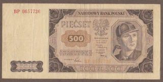 1948 Poland 500 Zloytch Note