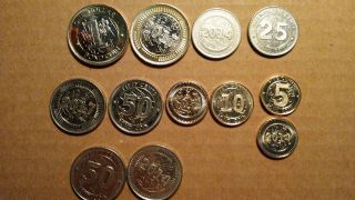 Zimbabwe,  5 Piece Bond Coin Set,  $0.  05 To $1