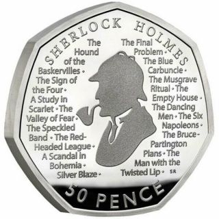 A Celebration Of Sherlock Holmes Proof Silver Coin 50p United Kingdom 2019
