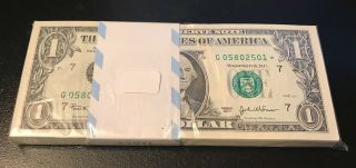 100 Consecutive $1 Star Notes Chicago 2003 G05802501 Bep