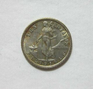 Philippines.  Silver 10 Centavos,  1944 D.