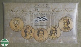 2009 First Spouse Bronze Medal Series Five - Medal Set W/ Envelope - U.  S.