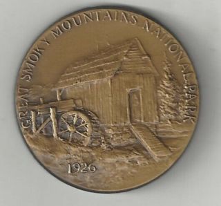 1972 Great Smoky Mountains National Park Centennial Bronze Medal Coin 1926 Maco