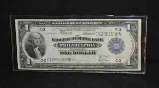 West Point Coins 1914 C - 3 Federal Reserve Philadelphia,  PA $1 Large Note 2