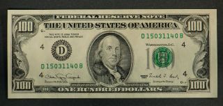 1990 Series $100 Federal Reserve Note - Cleveland - Crisp Uncirculated D15031140b