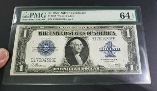 1923 $1 Fr 238 Pp A (be Block) Silver Certificate Choice Unc Pmg64 Epq
