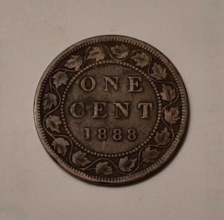 1888 Canada Large One Cent Coin (95 Copper) - Queen Victoria