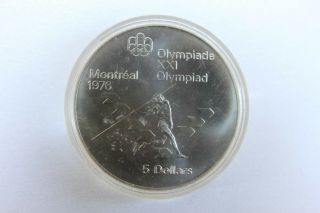 1975 Canada Rcm 5 Dollar Silver 1976 Montreal Olympic Games Silver Coin