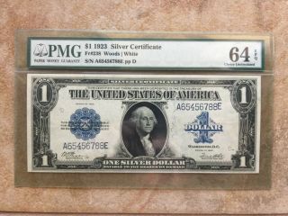 1923 $1 Large Size Silver Certificate Pmg Certified Choice Unc 64 Epq Old Money