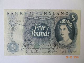 Bank Of England Five Pound Note