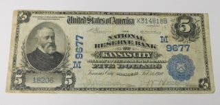 1902db $5 National Reserve Bank Of Kansas City,  Missouri - Ch 9677