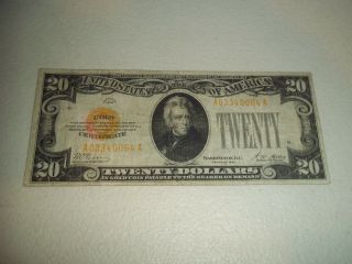 1928 $20 Gold Certificate Bank Note