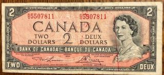 1954 - $2 Canada Bank Note - Canadian Two Dollar Bill - Rg5507811