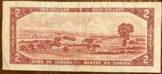 1954 - $2 Canada Bank Note - Canadian Two Dollar Bill - RG5507811 2