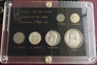 Russia The Last Silver Coinage Of The Czars Nicholas Ii 1894 - 1917 6 - Coin Set