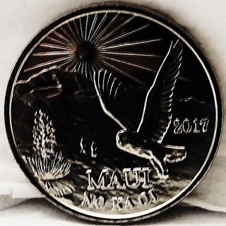 Hawaii Maui Trade Dollar Owl In Haleakala National Park 2017 Coin Uncirculated