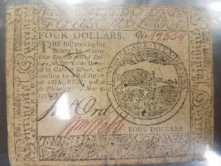 US Continental Currency $4 bill May 9,  1776 PMG Graded 20 (Very Fine) 6