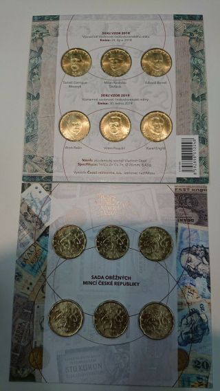 Czech Republic - Set 6 Coins 20 Korun 2018 - 2019 Unc Comm.  In Folder Lemberg - Zp
