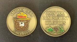 Officially Licensed Smokey Bear Collectable 45mm Challenge Coin -