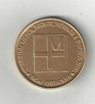 1960 Merrill Lynch Pierce Fenner Smith Mlpf&s Orleans Coin Token Medal