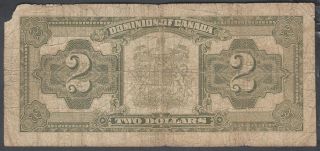 1923 DOMINION OF CANADA 2 DOLLARS BANK NOTE CLARK BLACK SEAL 2