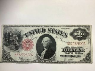1917 $1 One Dollar Large Bill Legal Tender United States Note Red Seal