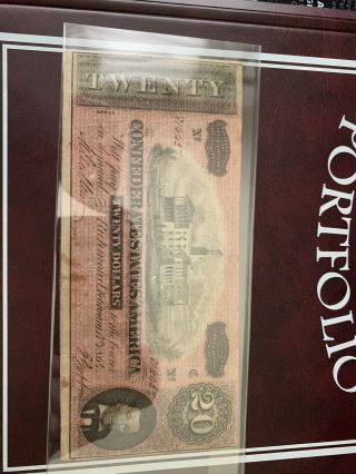 $20 & $10 Richmond 1863 CSA Confederate Currency Old Paper Money Bill 3