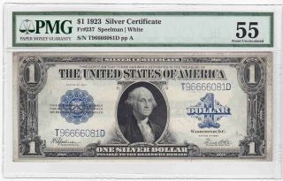 1923 Series $1 One Dollar Silver Certificate Fr 237 Pmg 55 Au T 96666081