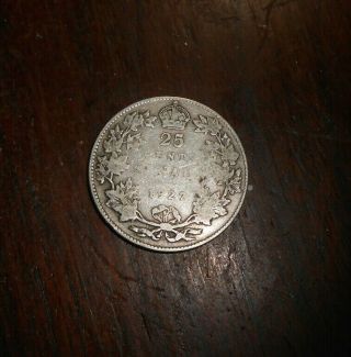 Canada/canadian 1927 25 Cents Silver Coin