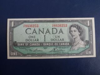 1954 Canada 1 Dollar Bank Note - Lawson/bouey - Yf8436253 - Au Cond.  18 - 283
