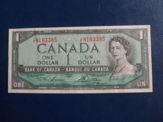 1954 Canada 1 Dollar Bank Note - Lawson/bouey - Yf8103385 - Vg,  Cond.  19 - 297