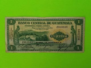 Banco Central De Guatemala 1 Quetzal,  12 De Agosto 1946.