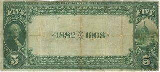 1900 United States $5 National Bank of Los Angeles Note Charter 2491 2